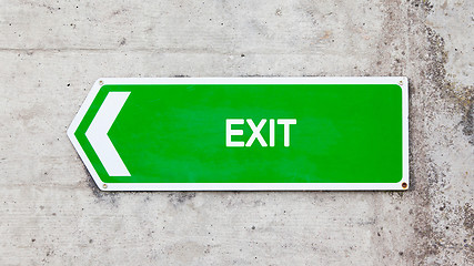 Image showing Green sign - Exit