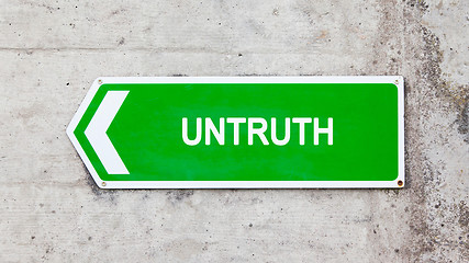 Image showing Green sign - Untruth