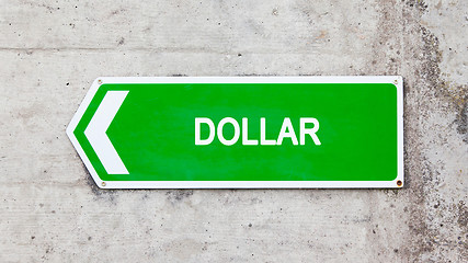 Image showing Green sign - Dollar