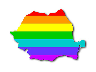Image showing Romania - Rainbow flag pattern