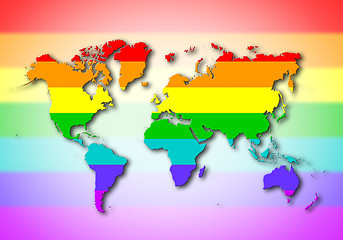 Image showing World - Rainbow flag pattern