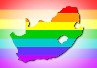 Image showing South Africa - Rainbow flag pattern