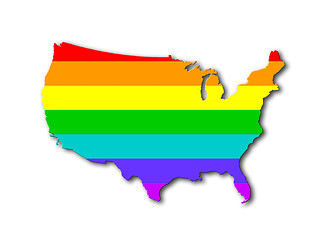 Image showing USA - Rainbow flag pattern