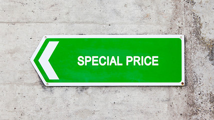 Image showing Green sign - Special price