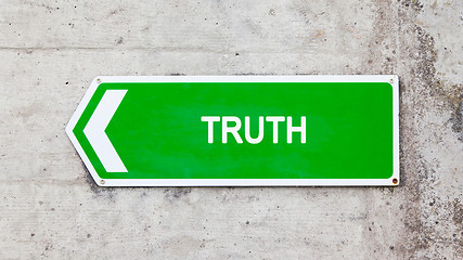 Image showing Green sign - Truth