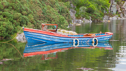 Image showing Small rowboat on a lake