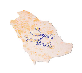 Image showing Saudi Arabia - Old paper with handwriting