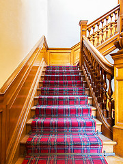 Image showing Stairs with carpet strip