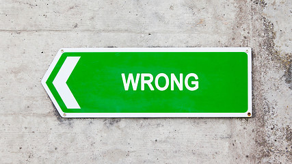 Image showing Green sign - Wrong