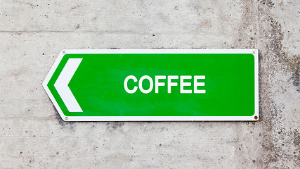 Image showing Green sign - Coffee