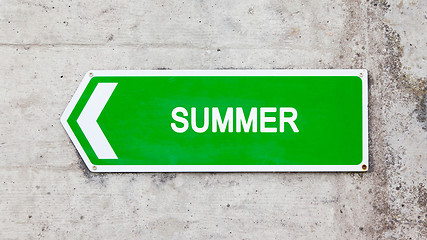 Image showing Green sign - Summer