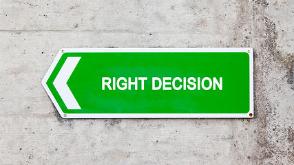 Image showing Green sign - Right decision