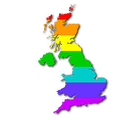 Image showing United Kingdom - Rainbow flag pattern
