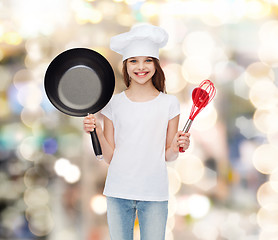 Image showing smiling little girl in white blank t-shirt