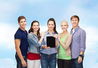 Image showing students showing blank tablet pc screen