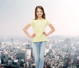 Image showing smiling little girl in casual clothes