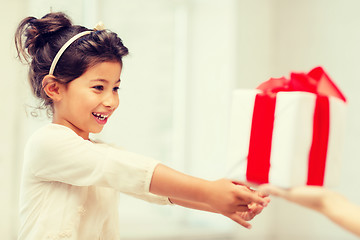 Image showing happy child girl with gift box