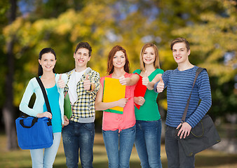 Image showing group of smiling students standing