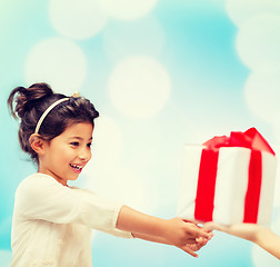 Image showing happy child girl with gift box