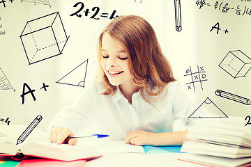 Image showing student girl studying at school