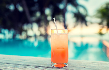 Image showing cocktail drink on tropical beach