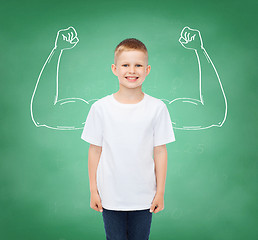 Image showing little boy in white t-shirt