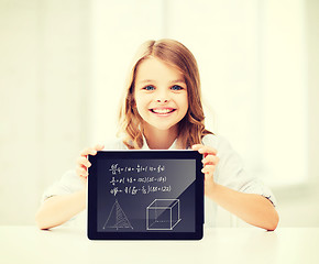 Image showing girl with tablet pc at school