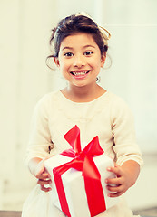 Image showing happy child girl with gift box