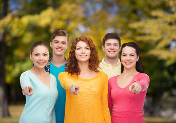 Image showing group of smiling teenagers