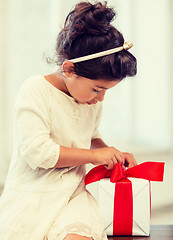 Image showing happy child girl with gift box