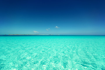 Image showing blue sea or ocean and sky