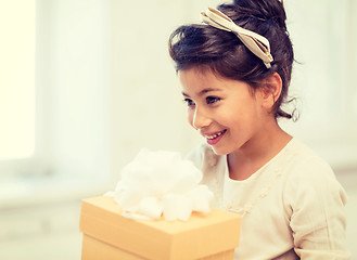 Image showing happy child girl with gift box