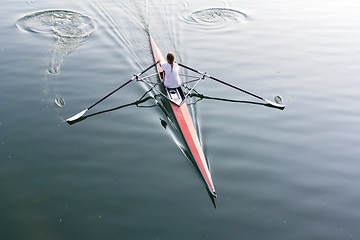 Image showing Woman in a boat