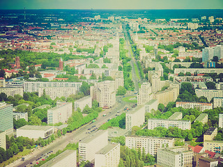 Image showing Retro look Berlin aerial view