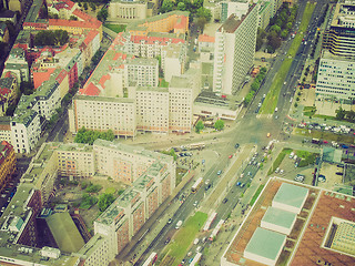 Image showing Retro look Berlin aerial view