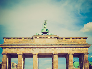 Image showing Retro look Brandenburger Tor Berlin