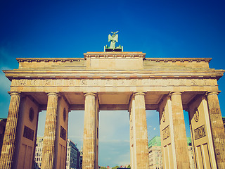 Image showing Retro look Brandenburger Tor Berlin