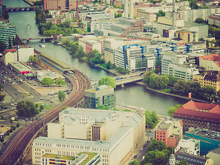 Image showing Retro look Berlin aerial view