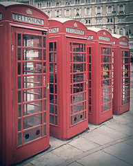 Image showing Retro look London telephone box