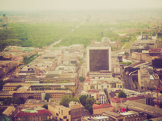 Image showing Retro look Berlin aerial view