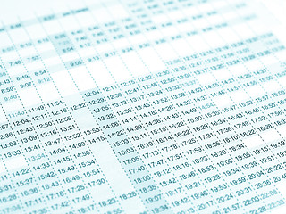 Image showing Timetable