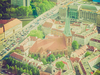 Image showing Retro look Berlin aerial view