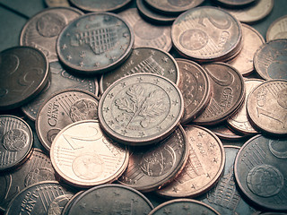 Image showing Retro look Euro coins background