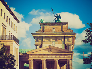 Image showing Retro look Brandenburger Tor Berlin