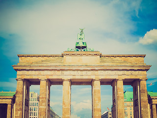 Image showing Retro look Brandenburger Tor Berlin