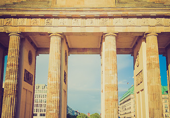 Image showing Retro look Brandenburger Tor Berlin