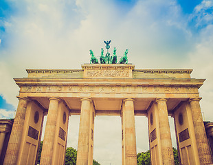 Image showing Retro look Brandenburger Tor Berlin