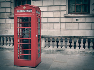 Image showing Retro look London telephone box