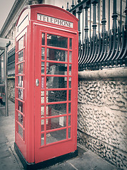 Image showing Retro look London telephone box