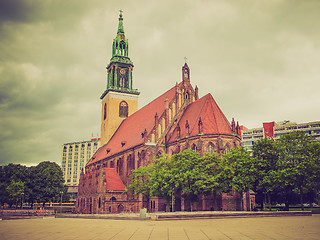 Image showing Retro look Marienkirche in Berlin